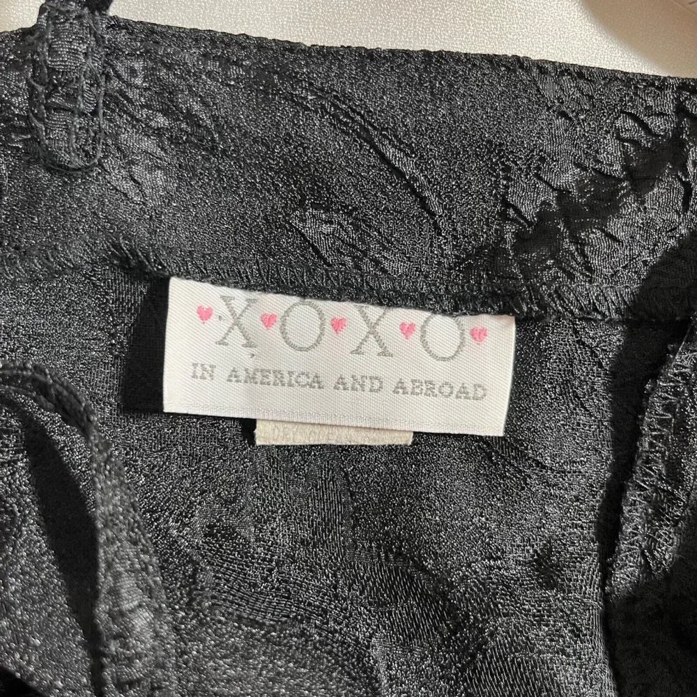 XOXO Vintage 90s Y2K Black Maxi Prom Dress Evening Gown Empire Waist Bow Size 5 - Picture 2 of 16